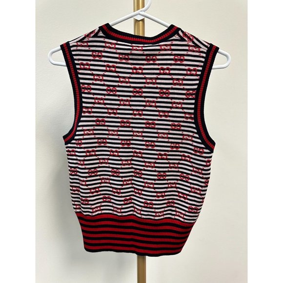 Gucci Red Fitted Ribbed Tank Top - Picture 3 of 11